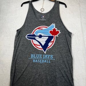Toronto Blue Jays Tank Top Gray Logo Baseball Activewear Performance